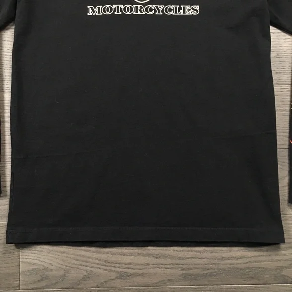 Harley Davidson Flames Long Sleeve T-Shirt Black Motorcycles Tee Medium - Picture 13 of 13
